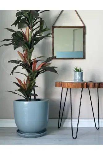 20litre Classic Pot with Saucer 30cmx30cm Smoke-SMOKE - 1