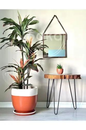 20litre Classic Pot with Saucer 30cmx30cm Tile Ecru-Tile 