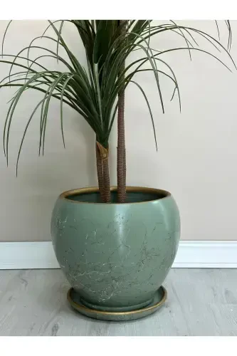 20litre Sphere Pot Saucer 27cmx27cm Lily Mint Green-white-gold-Mint Green - 1