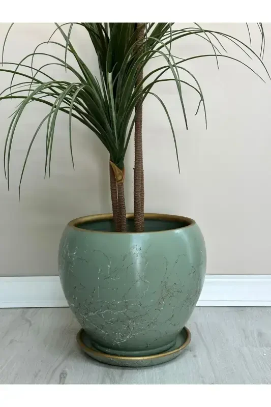 20litre Sphere Pot Saucer 27cmx27cm Lily Mint Green-white-gold-Mint Green - 1