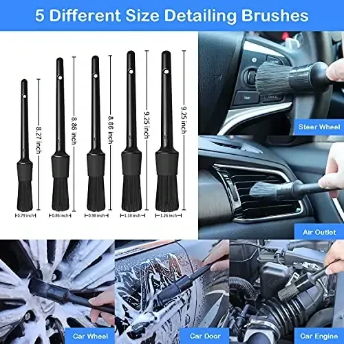 20Pcs Car Wheel Tire Detailing Brush Set,Car Detailing kit,Car Detailing Brushes,Auto Detailing Drill Brush Set,17