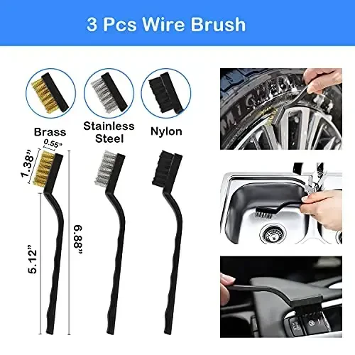 20Pcs Car Wheel Tire Detailing Brush Set,Car Detailing kit,Car Detailing Brushes,Auto Detailing Drill Brush Set,17