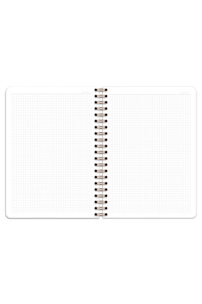 20x28 Cm A4 Hard Cover Notebook with Elastic Band and Spiral Binding, Squared - 8