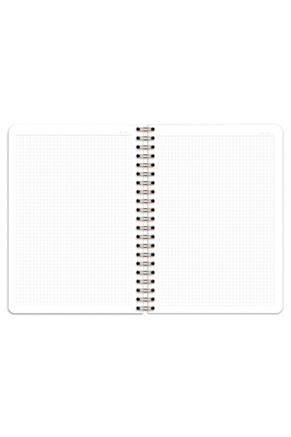 20x28 Cm A4 Hard Cover Notebook with Elastic Band and Spiral Binding, Squared - 8