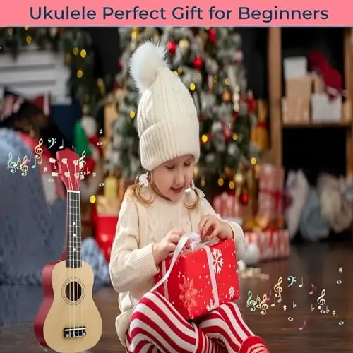 21 Inch Wooden Kids Toddler Child Children Acoustic Guitar Musical Instruments Ideal for 3-9 Year Old Boys Girls Gifts (Burlywood) - 6