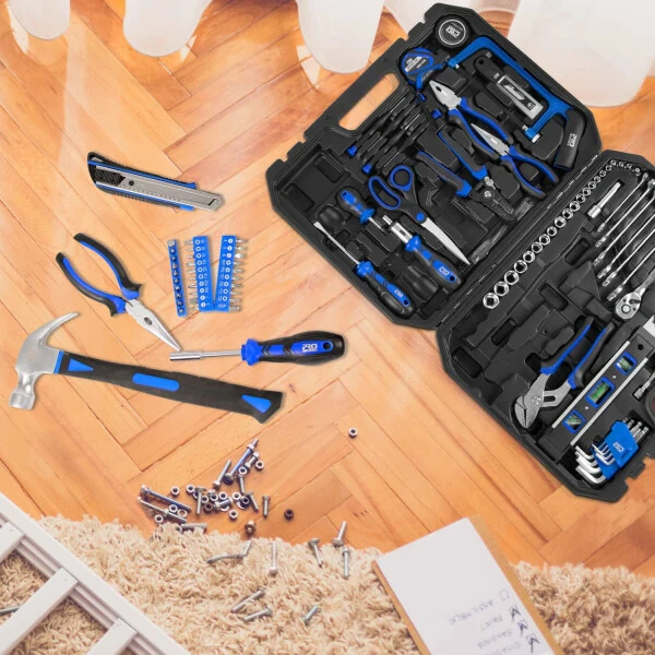 210-Piece Household Tool Kit, PROSTORMER General Home/Auto Repair Tool Set with Hammer, Pliers, Screwdriver Set, Wrench Socket Kit and Toolbox Storage Case - Perfect for Homeowner, Diyer, Handyman - 8