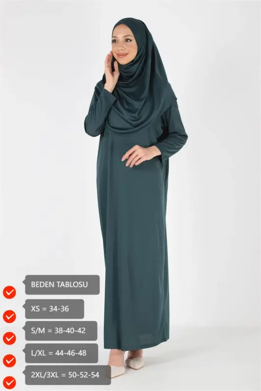 2133_Bir qismali qoqilmaydigan hijobli namoz libos - 3