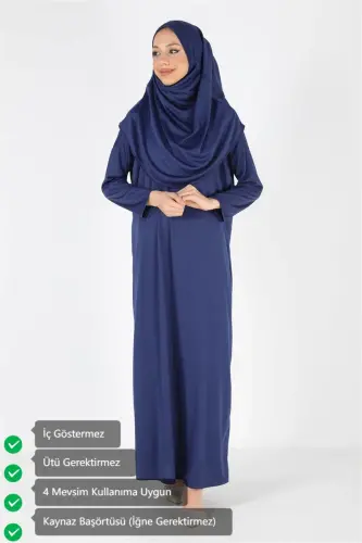 2133 One-Piece Headscarf Prayer Dress - 7