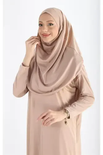 2133_One Piece Non-Slip Headscarf Namaz Tesettür Dress - 8