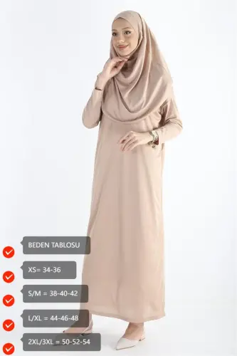 2133_One Piece Non-Slip Headscarf Namaz Tesettür Dress 