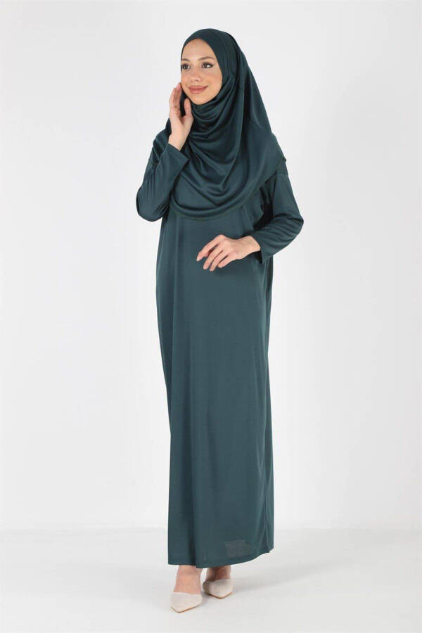 2133_One Piece Non-Slip Headscarf Prayer Abaya - 3