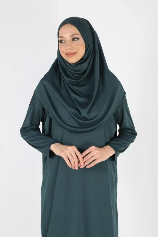 2133_One Piece Non-Slip Headscarf Prayer Abaya - 4