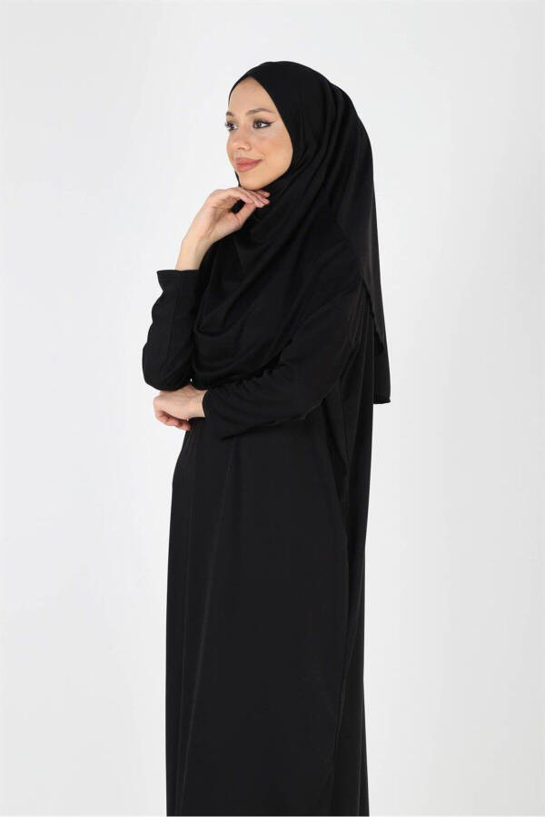 2133 One Piece Non-Slip Headscarf Prayer Dress - 4