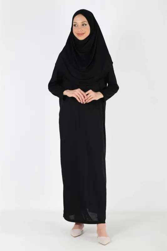 2133 One Piece Non-Slip Headscarf Prayer Dress - 4