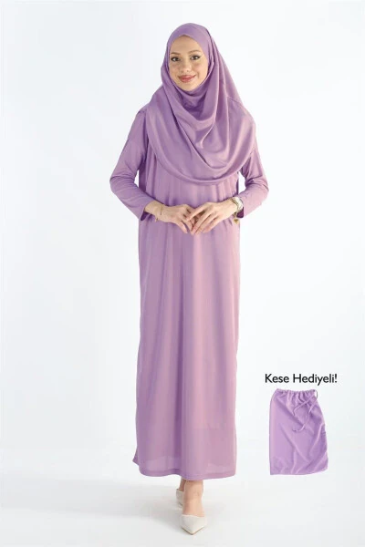 2133 Piece Non-Slip Headscarf Namaz Tesettür Dress - PLISTRE