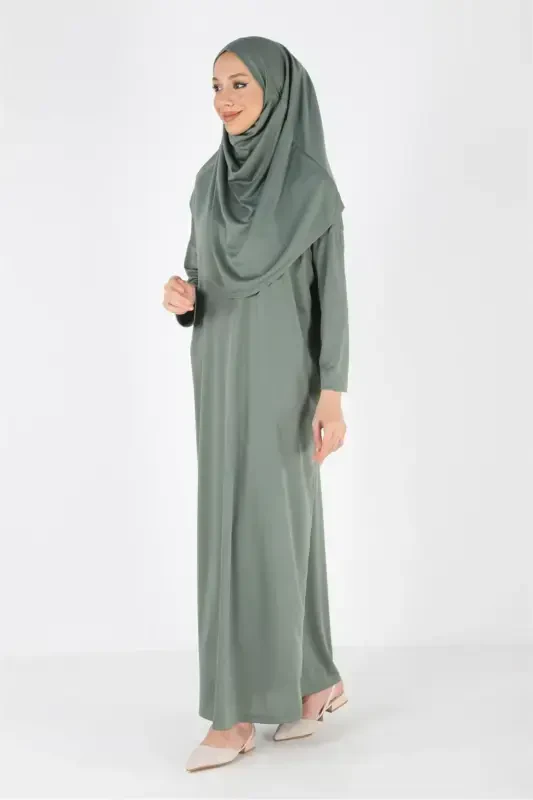 2133_Single Piece Non-Slip Headscarf Prayer Dress - 2