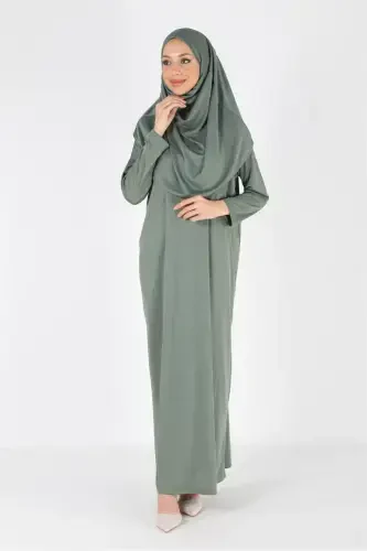 2133_Single Piece Non-Slip Headscarf Prayer Dress - 4