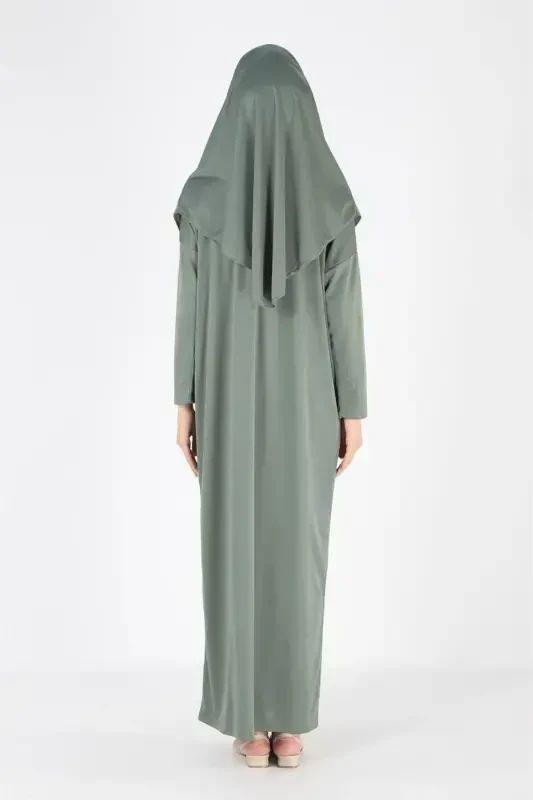 2133_Single Piece Non-Slip Headscarf Prayer Dress - 6