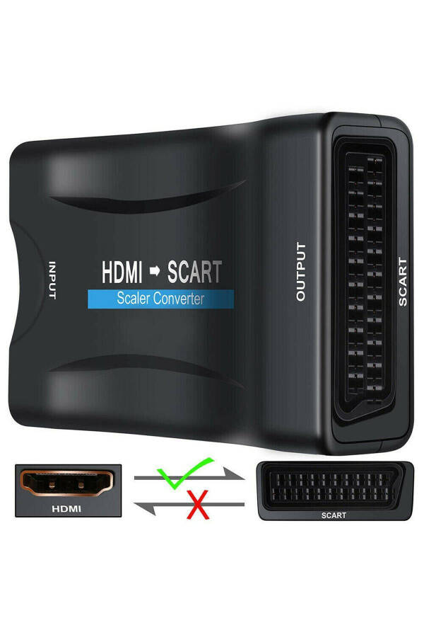 2164 HDMI to Scart AV Video TV Çevirici Dönüştürücü Adaptör Tüplü TV - 6