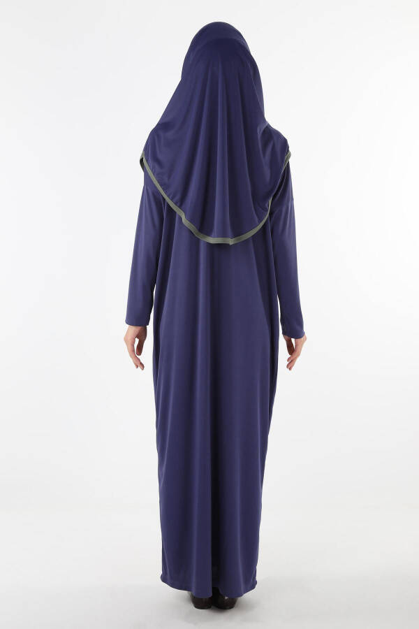 2199_ Abaya Prayer Dress with Headscarf and Zipper - 6