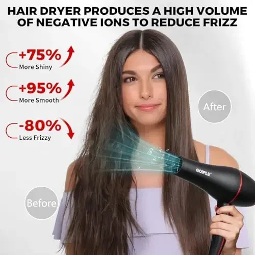 21Pcs Professional Hair Dryer Kit - Ionic, Lightweight, Low Noise, Constant Temperature, 1800W Blow Dryer for Women and Men - Includes Hair Dryer, Nozzles, and Accessories Set - lockmio