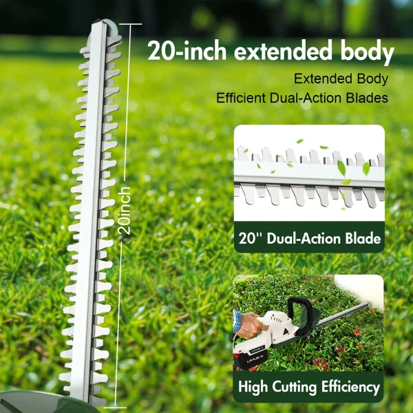 21V Cordless Hedge Trimmer with 20