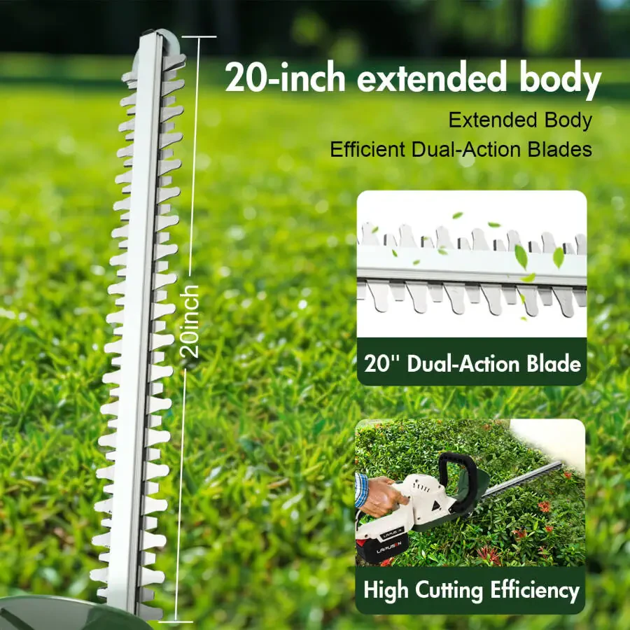 21V Cordless Hedge Trimmer with 20