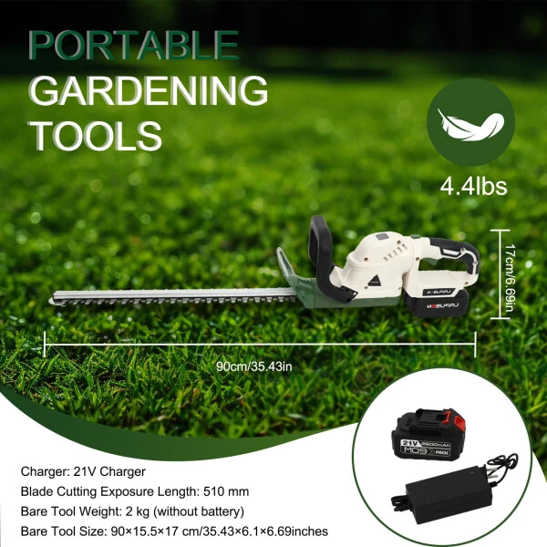 21V Cordless Hedge Trimmer with 20