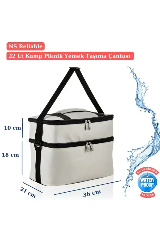 22 Lt Cooler Thermos Camping Picnic Hot and Cold Holding Hanging Insulated Thermal Bag Ice Box-Cream - 2