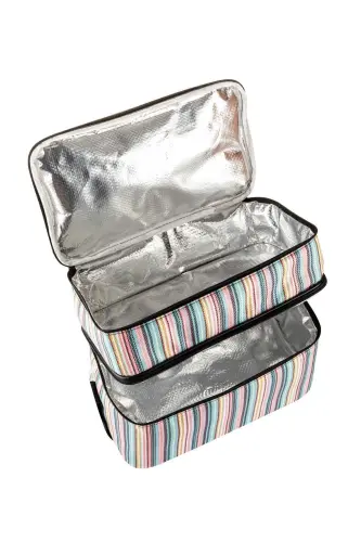 22 Lt Cooler Thermos Camping Picnic Hot and Cold Holding Shoulder Strap Insulated Thermal Bag Ice Box-STRIPE PATTERN - 6