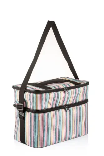 22 Lt Cooler Thermos Camping Picnic Hot and Cold Holding Shoulder Strap Insulated Thermal Bag Ice Box-STRIPE PATTERN - 1