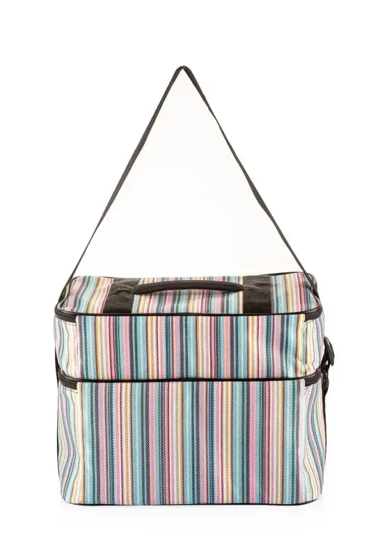 22 Lt Cooler Thermos Camping Picnic Hot and Cold Holding Shoulder Strap Insulated Thermal Bag Ice Box-STRIPE PATTERN - 7