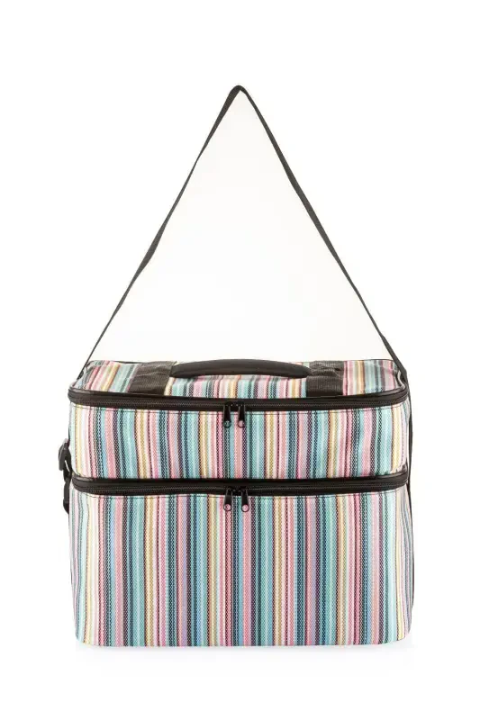 22 Lt Охлаждающий Термос для Кемпинга, Пикника, Сумка-холодильник Термоизолированная с Лямкой для Горячих и Холодных Напитков - ДИЗАЙН В ПОЛОСКУ - 5