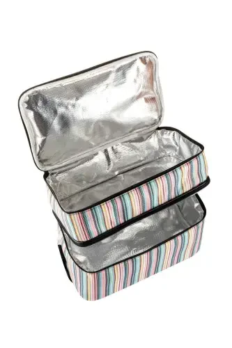 22 Lt Sovutgich Termos Kamp Piknik Issiq Va Sovuq Tutan Askılı Yalıtımlı Termal Çanta Muzlatgich-CHIZG'I DESENLİ - 6