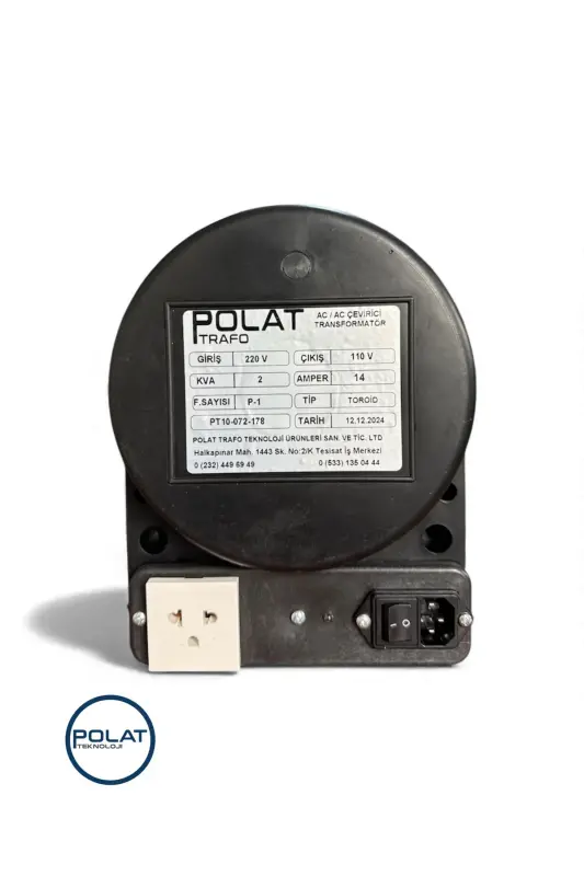 220 Giriş - 110 Çıkış Çevirici Trafo Converter (2 KVA) IP TİP - POLAT