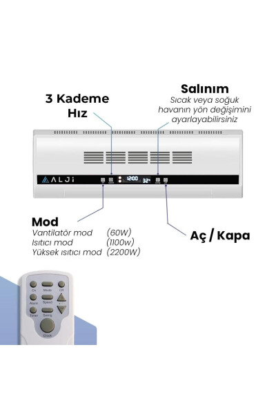 2200 Vt Super Jimsiz Ptc Seramik Isitish Qurilmasi Va Ventilyator - 2