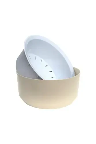 2.25 Liters 22cm Orbita Pot with Feet, Perforated, Colander, Plastic Succulent Violet Arrangement Pot-No3 CREAM - 3