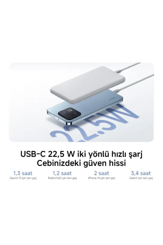 22.5w Powerbank Usb-c Ko'chma Tez Zaryadlash Qurilmasi 10000 Mah Type-c Orqali Zaryadlanadigan - 4
