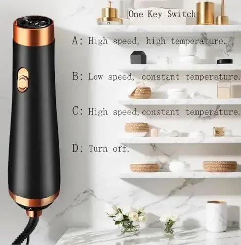 [22m/s High Speed] Portable Hair Dryer, Travel Hair Dryer Featuring Negative Ion Technology - Offers 3 Heat/Speed Settings, 110 Voltage, and Low Noise Motor, Ideal for Home, Travel (Black) - 4