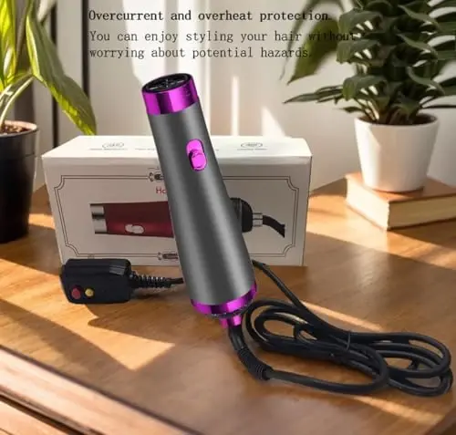 [22m/s High Speed] Portable Hair Dryer, Travel Hair Dryer Featuring Negative Ion Technology - Offers 3 Heat/Speed Settings, 110 Voltage, and Low Noise Motor, Ideal for Home, Travel (Purple) - 5