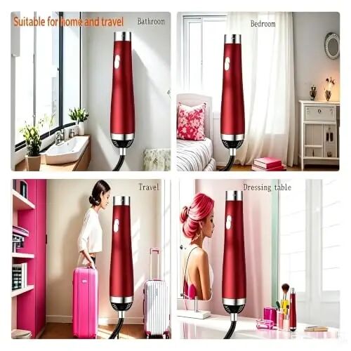 [22m/s High Speed] Portable Hair Dryer, Travel Hair Dryer Featuring Negative Ion Technology - Offers 3 Heat/Speed Settings, 110 Voltage, and Low Noise Motor, Ideal for Home, Travel (red) - 5