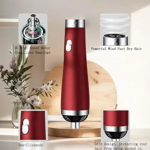 [22m/s High Speed] Portable Hair Dryer, Travel Hair Dryer Featuring Negative Ion Technology - Offers 3 Heat/Speed Settings, 110 Voltage, and Low Noise Motor, Ideal for Home, Travel (red) - 3