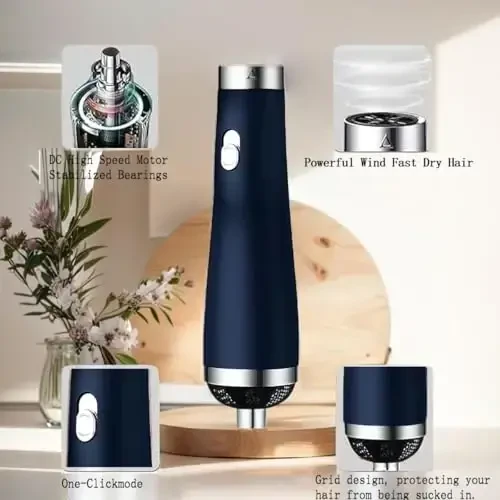 [22m/s High Speed] Portable Hair Dryer, Travel Hair Dryer Featuring Negative Ion Technology - Offers 3 Heat/Speed Settings, 110 Voltage, and Low Noise Motor, Ideal for Home, Travel (Blue) - 3