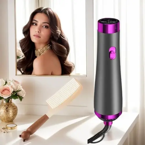 [22m/s High Speed] Portable Hair Dryer, Travel Hair Dryer Featuring Negative Ion Technology - Offers 3 Heat/Speed Settings, 110 Voltage, and Low Noise Motor, Ideal for Home, Travel (Purple) - MODAZONE (1)