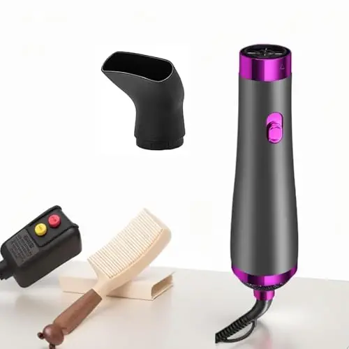 [22m/s High Speed] Portable Hair Dryer, Travel Hair Dryer Featuring Negative Ion Technology - Offers 3 Heat/Speed Settings, 110 Voltage, and Low Noise Motor, Ideal for Home, Travel (Purple) - 1