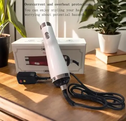 [22m/s High Speed] Portable Hair Dryer, Travel Hair Dryer Featuring Negative Ion Technology - Offers 3 Heat/Speed Settings, 110 Voltage, and Low Noise Motor, Ideal for Home, Travel (White-b) - 4