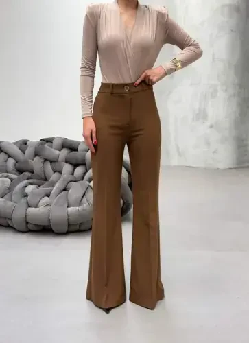 230 Gr Poly Viscose Full Lycra Брюки-клеш - 4