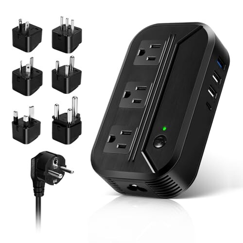 Voltage Converter 2300W Power Step Down 220V to 110V Universal Travel Adapter Power Converter Power Transformer w/ 3 AC Outlets 3 USB Ports 1 Type-C Charging for EU/UK/AU/US/IT/India/South Africa - AceChef