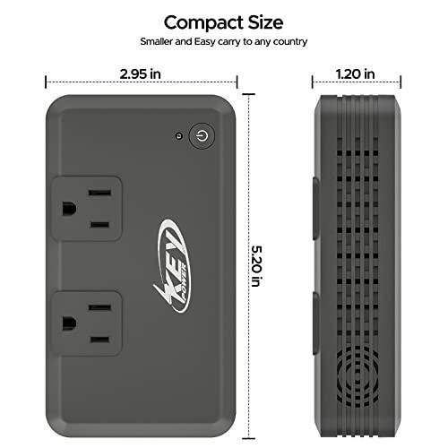 230w Voltage Converter 240V/220V to 120V/110V Key Power International Power Converter Travel Kit - Travel Adapter Use for USA Appliance Hair Straightener, Overseas in Europe, Australia, UK, Italy, etc - 7