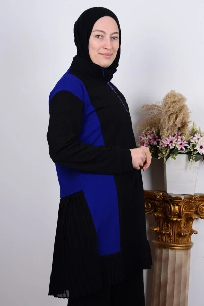 23kt448 Saks Ayollar Fırıldak Yarim Fermuarlı Ayollar Tunikasi - ARMINE (1)